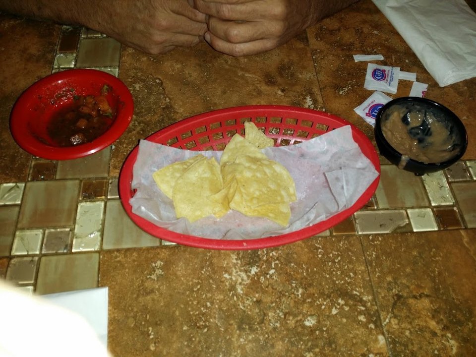 Chips Salsa and Beans