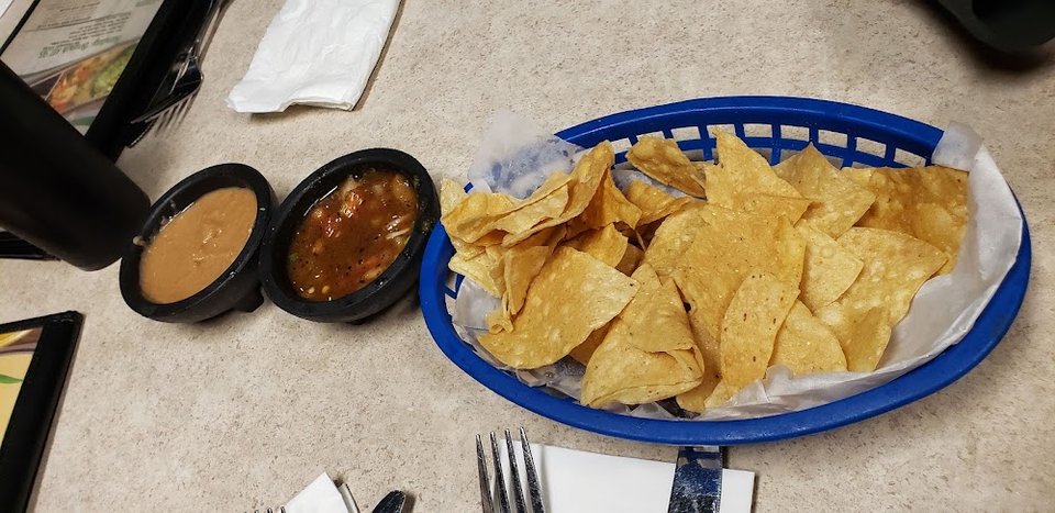 Chips and Salsa with Bean Dip